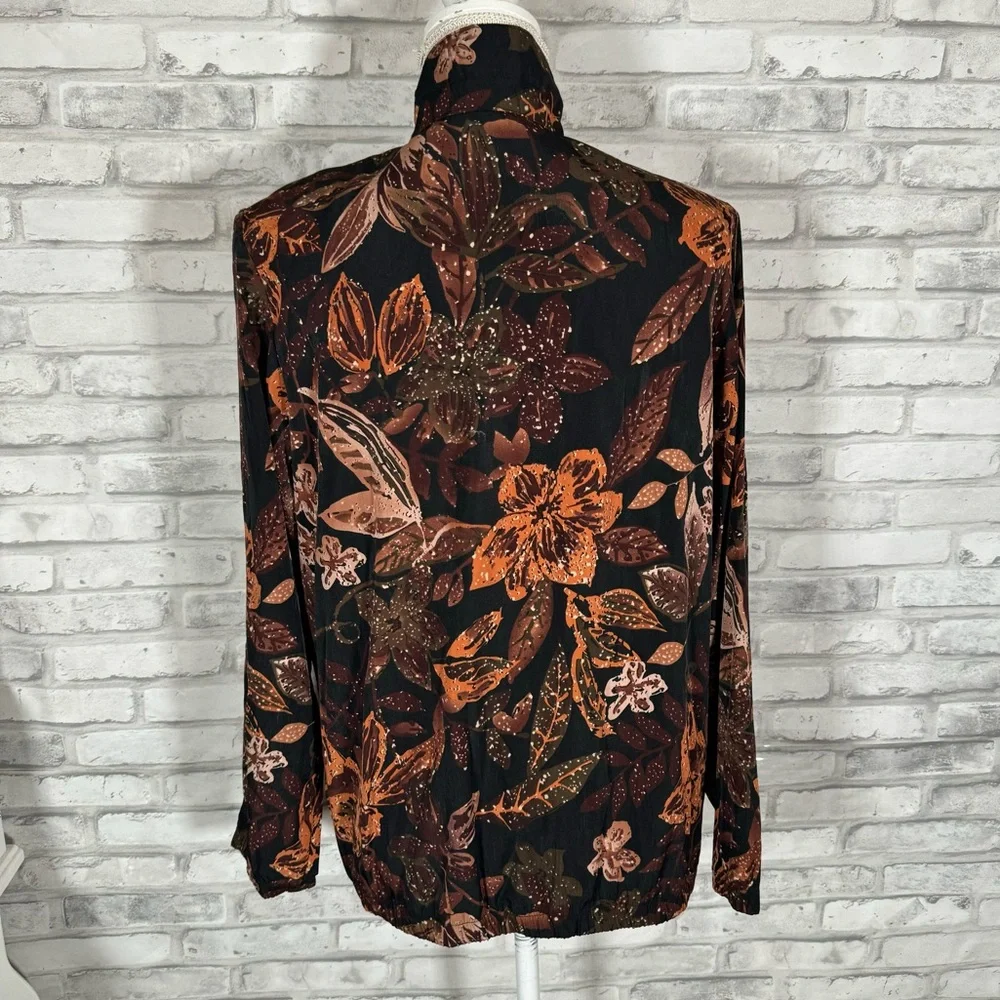 Vintage Blair Floral Brown Cottagecore Zip Up Jacket